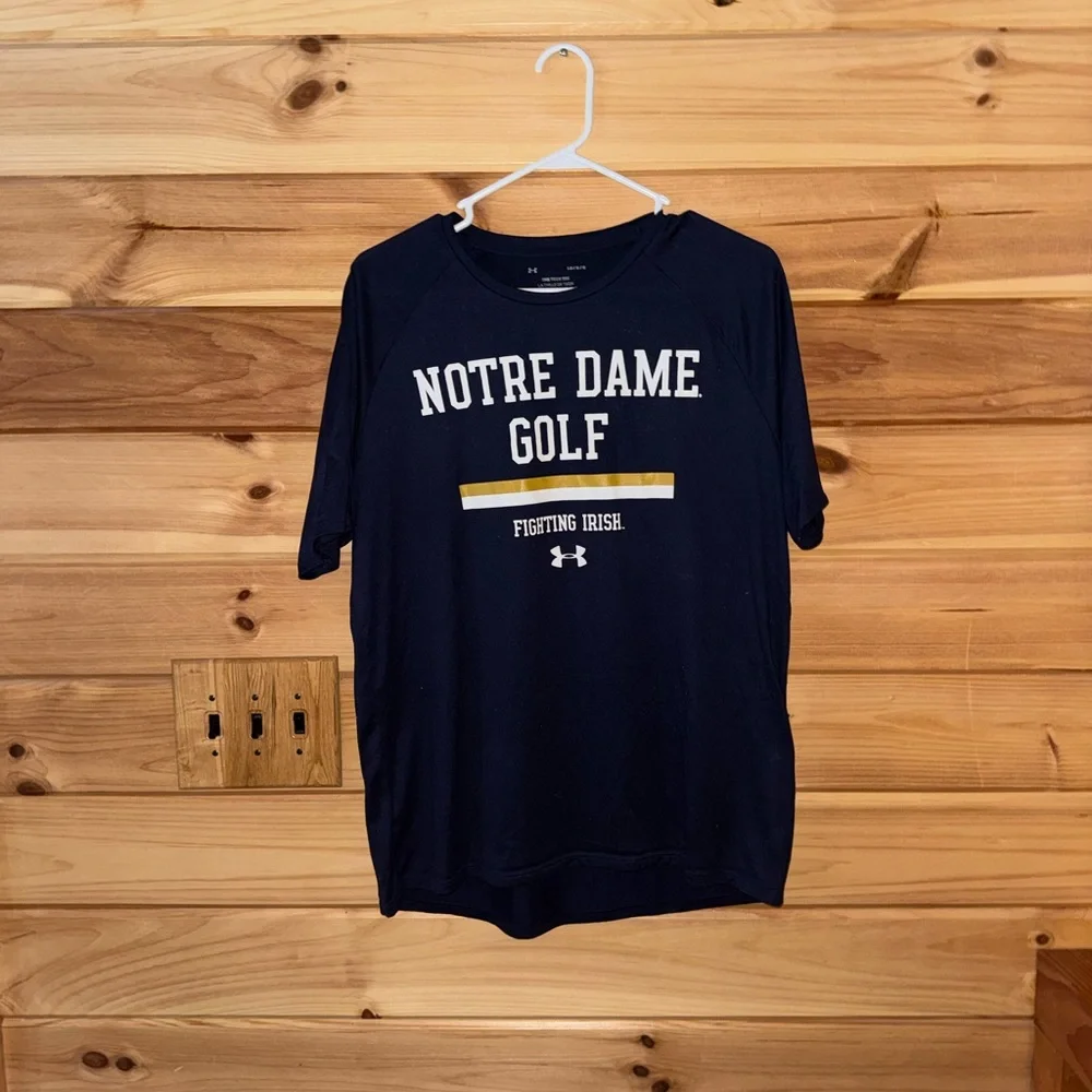Under Armour Navy Notre Dame Golf Tee - Picture 1 of 1
